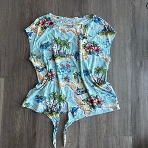 Tommy Hilfiger Tropical Print Resortwear Beachwear T-Shirt